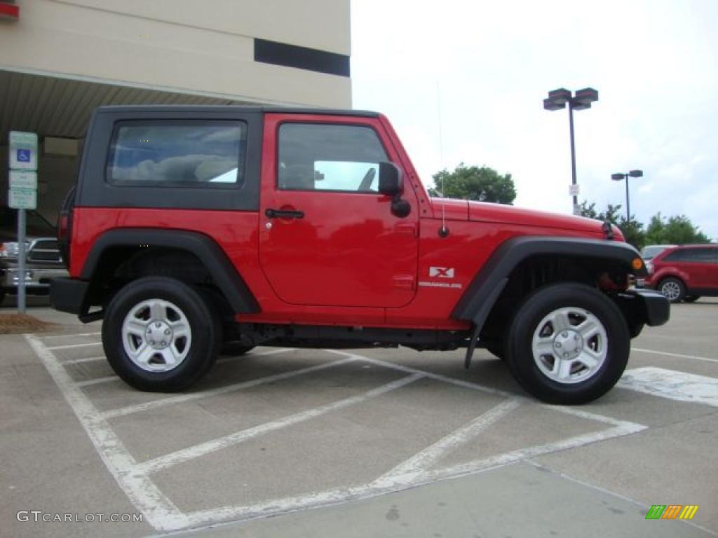 2009 Wrangler X 4x4 - Flame Red / Dark Slate Gray/Medium Slate Gray photo #2