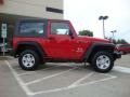 2009 Flame Red Jeep Wrangler X 4x4  photo #2