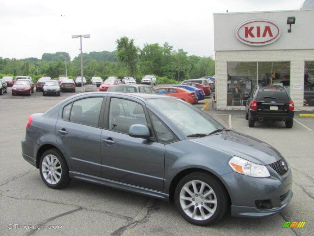 2009 SX4 Sport Sedan - Azure Gray Metallic / Black photo #1