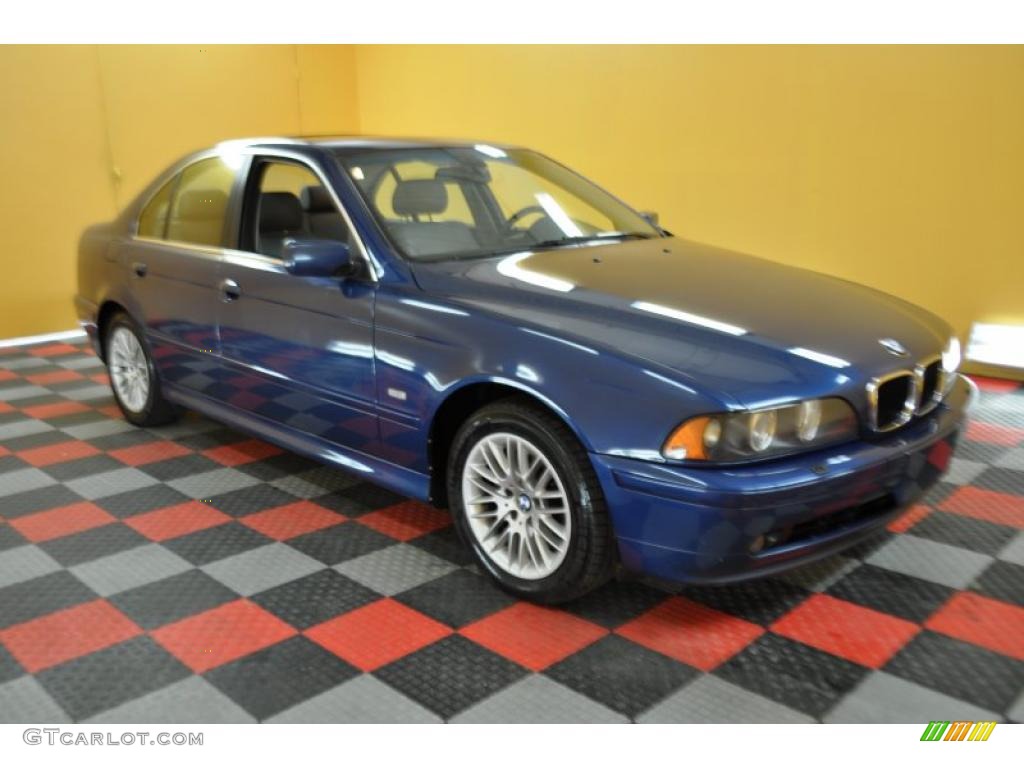 2002 5 Series 530i Sedan - Topaz Blue Metallic / Grey photo #1