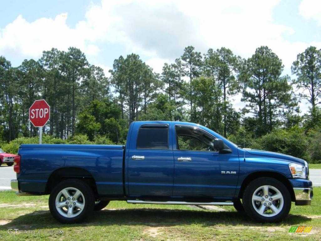 2008 Ram 1500 Big Horn Edition Quad Cab - Electric Blue Pearl / Medium Slate Gray photo #6