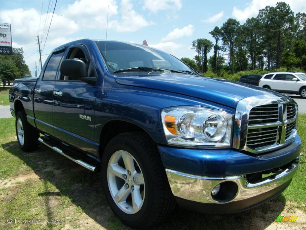 2008 Ram 1500 Big Horn Edition Quad Cab - Electric Blue Pearl / Medium Slate Gray photo #7