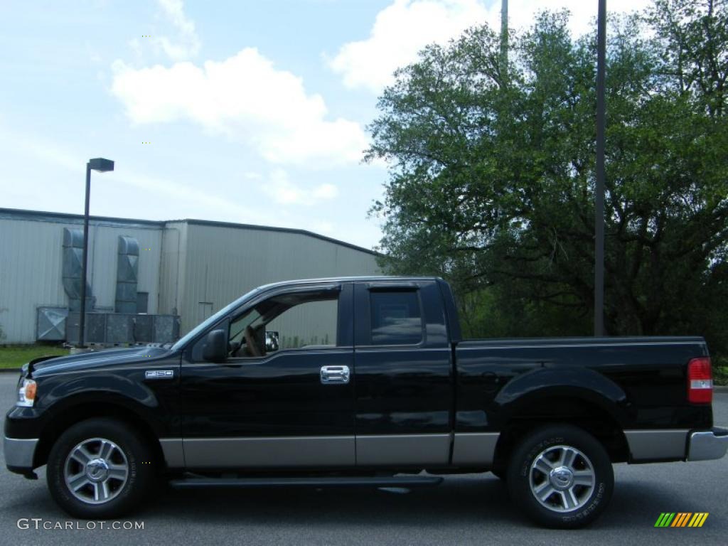 2005 F150 XLT SuperCab - Black / Tan photo #2