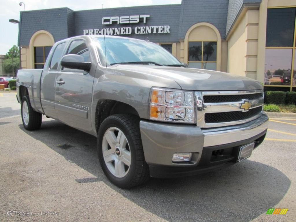 2008 Silverado 1500 LT Extended Cab - Graystone Metallic / Ebony photo #1
