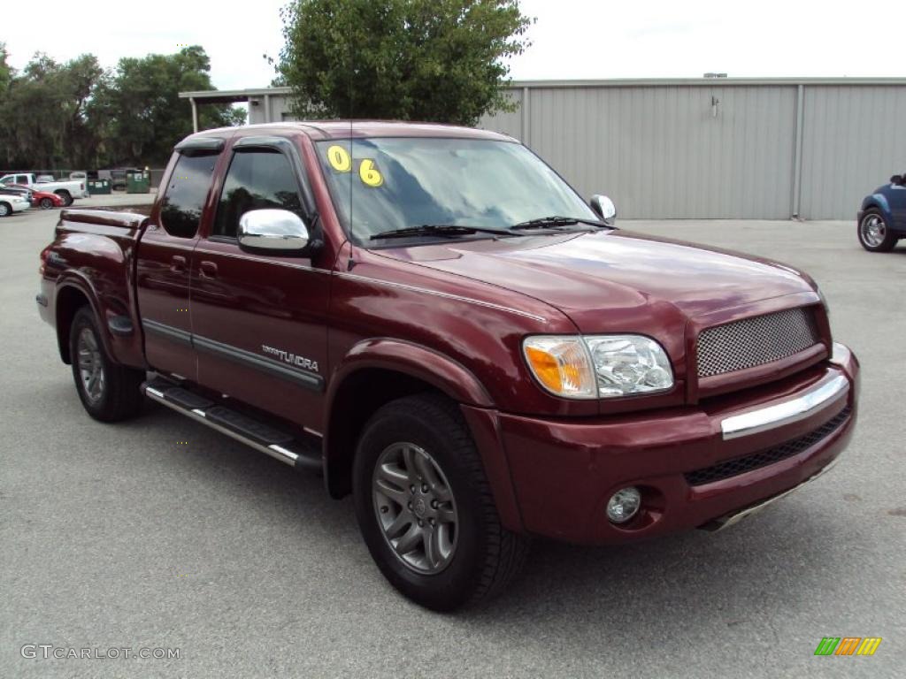 2006 Tundra SR5 TRD Access Cab - Salsa Red Pearl / Taupe photo #10