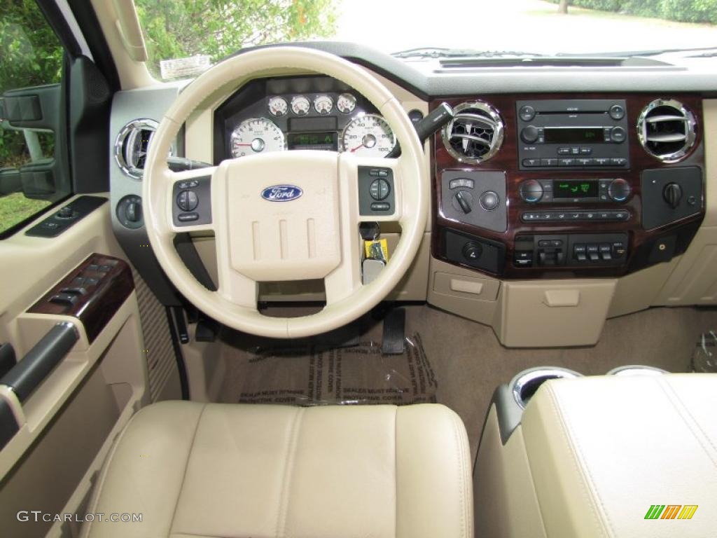 2008 F250 Super Duty Lariat Crew Cab 4x4 - Oxford White / Camel photo #15