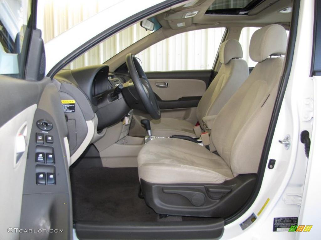 2009 Elantra GLS Sedan - Captiva White / Beige photo #8