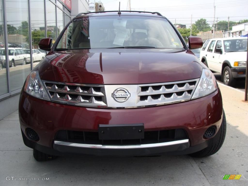 2007 Murano S AWD - Merlot Pearl / Cafe Latte photo #2