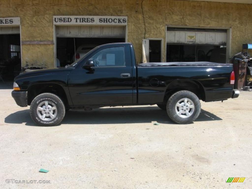 2001 Dakota Sport Regular Cab 4x4 - Black / Dark Slate Gray photo #7