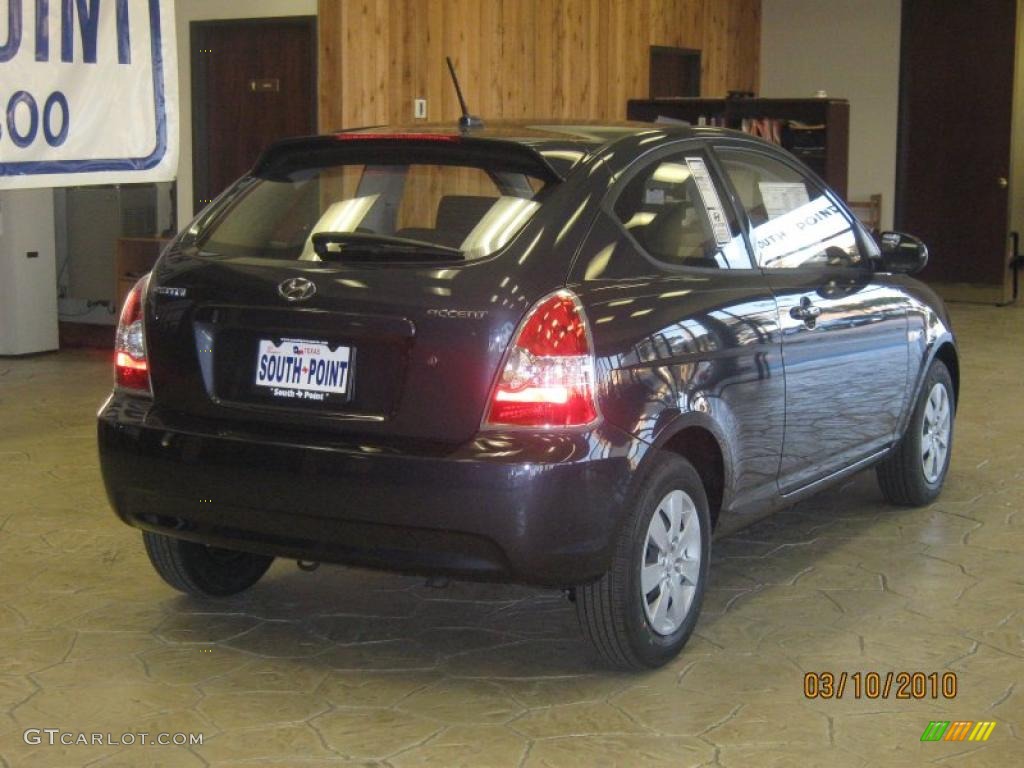 2010 Accent GS 3 Door - Ebony Black / Black photo #13