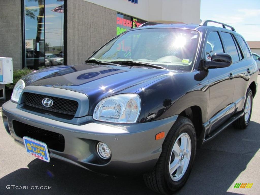 2004 Santa Fe GLS 4WD - Moonlit Blue / Beige photo #1