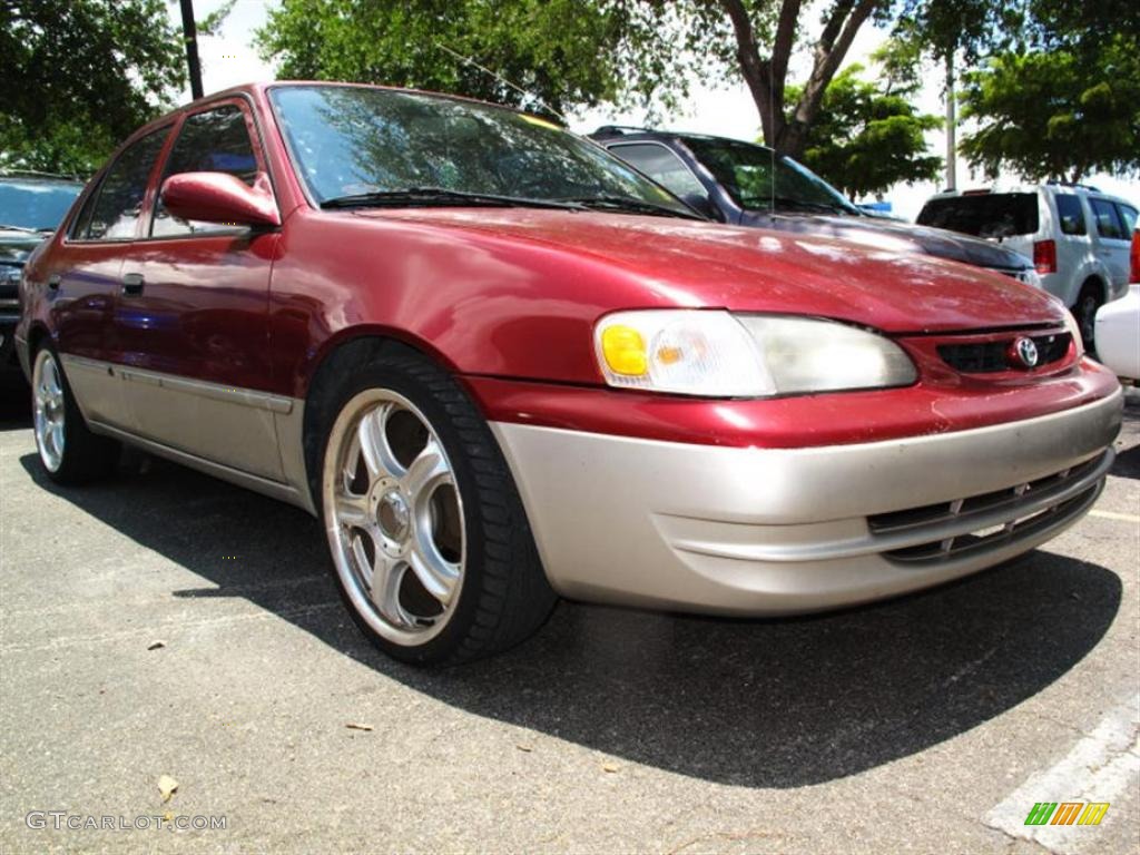 1999 Corolla CE - Venetian Red Pearl / Pebble Beige photo #1