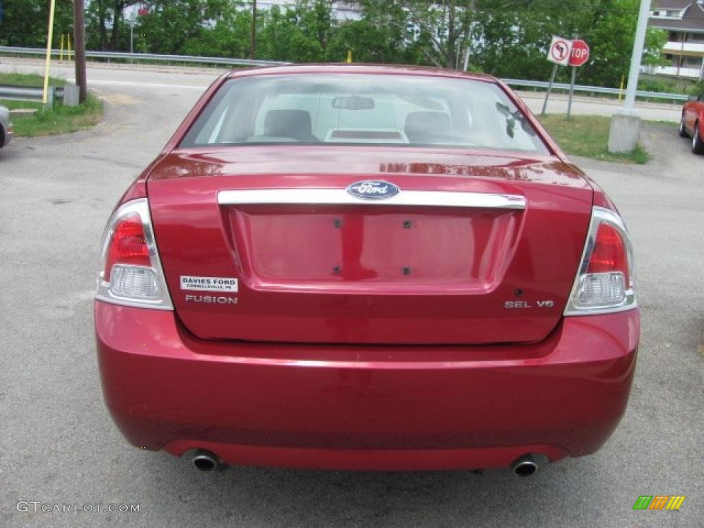 2007 Fusion SEL V6 - Redfire Metallic / Light Stone photo #10