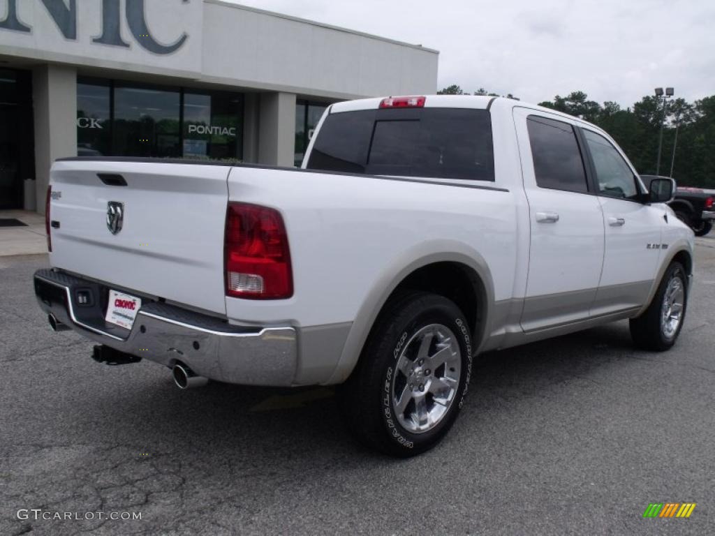 2010 Ram 1500 Laramie Crew Cab - Stone White / Dark Slate/Medium Graystone photo #8