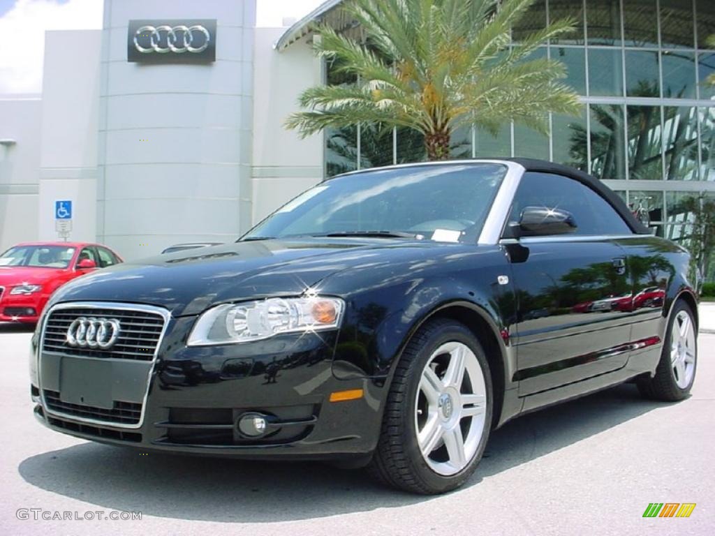 2007 A4 2.0T Cabriolet - Brilliant Black / Ebony photo #1