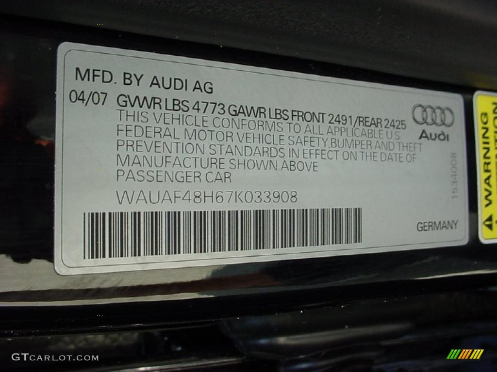 2007 A4 2.0T Cabriolet - Brilliant Black / Ebony photo #22