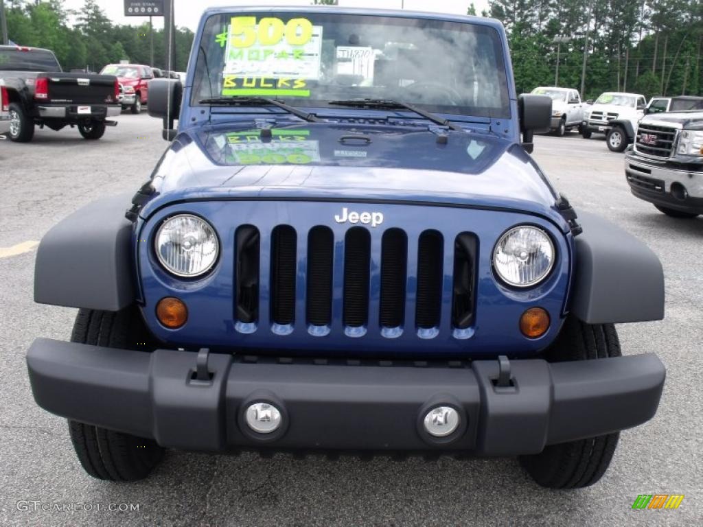 2010 Wrangler Sport 4x4 - Deep Water Blue Pearl / Dark Slate Gray/Medium Slate Gray photo #3