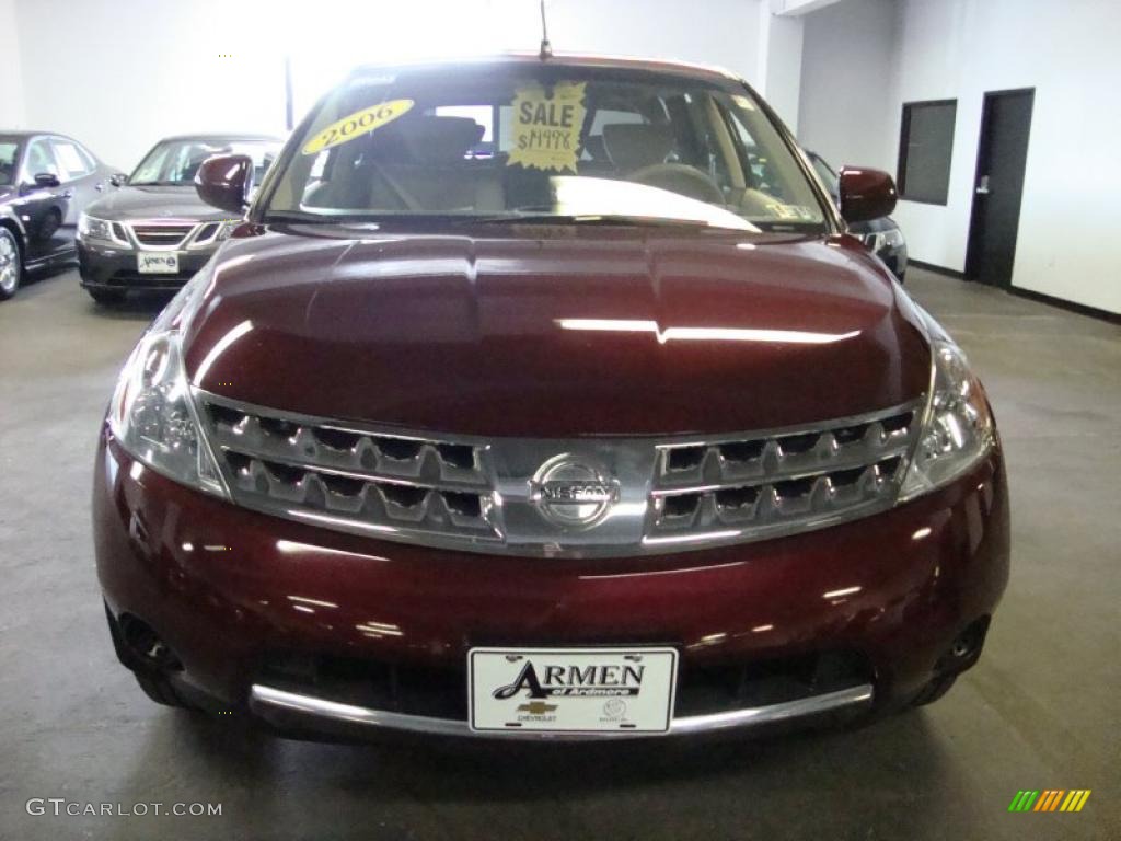 2006 Murano S AWD - Merlot Pearl / Cafe Latte photo #3