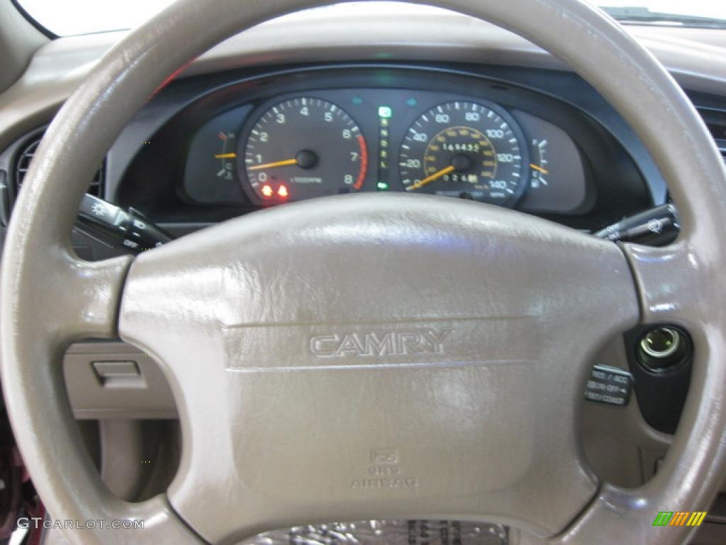 1996 Camry LE V6 Sedan - Ruby Red Pearl / Gray photo #2