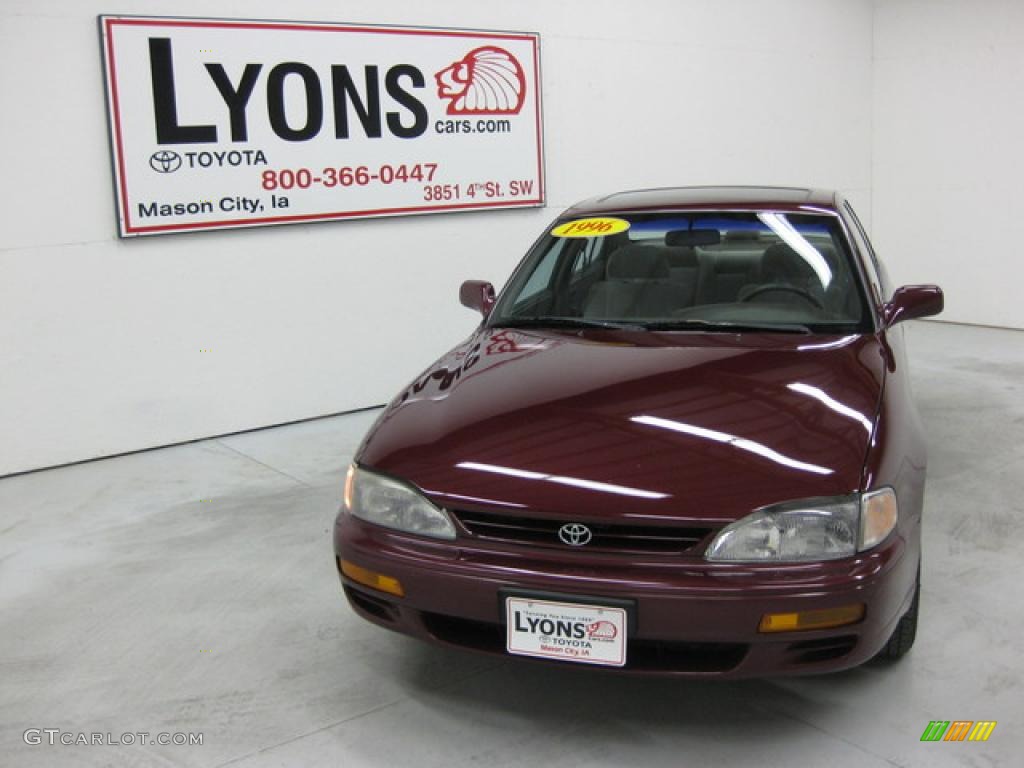 1996 Camry LE V6 Sedan - Ruby Red Pearl / Gray photo #27