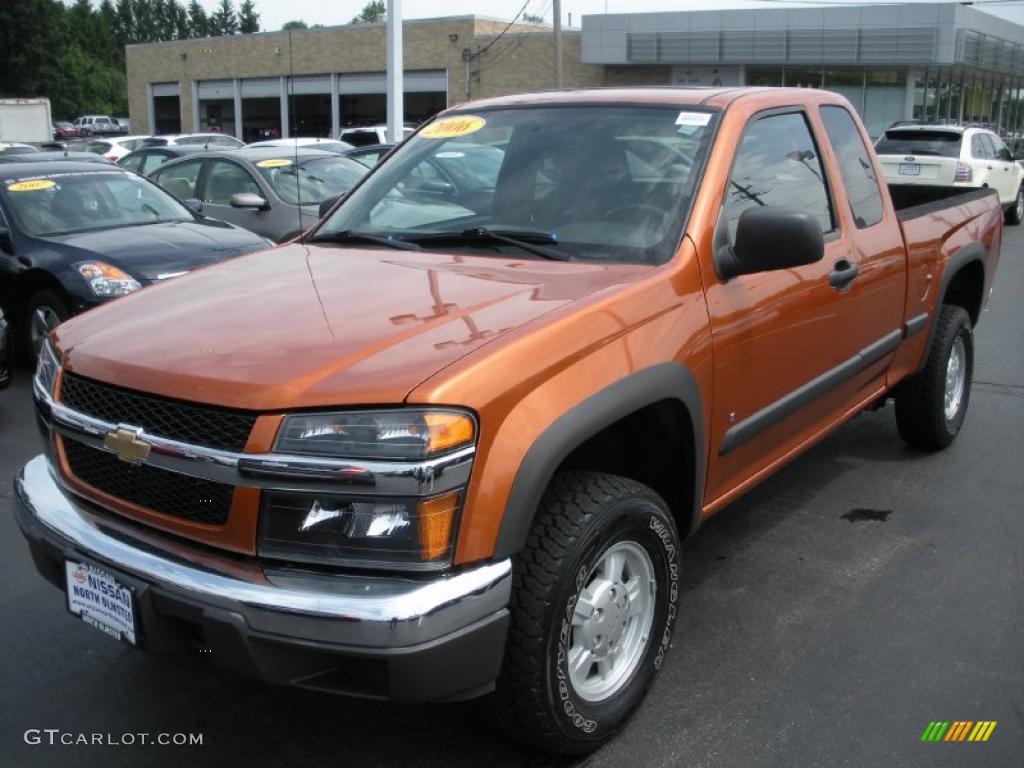 2006 Colorado LS Extended Cab 4x4 - Sunburst Orange Metallic / Very Dark Pewter photo #1