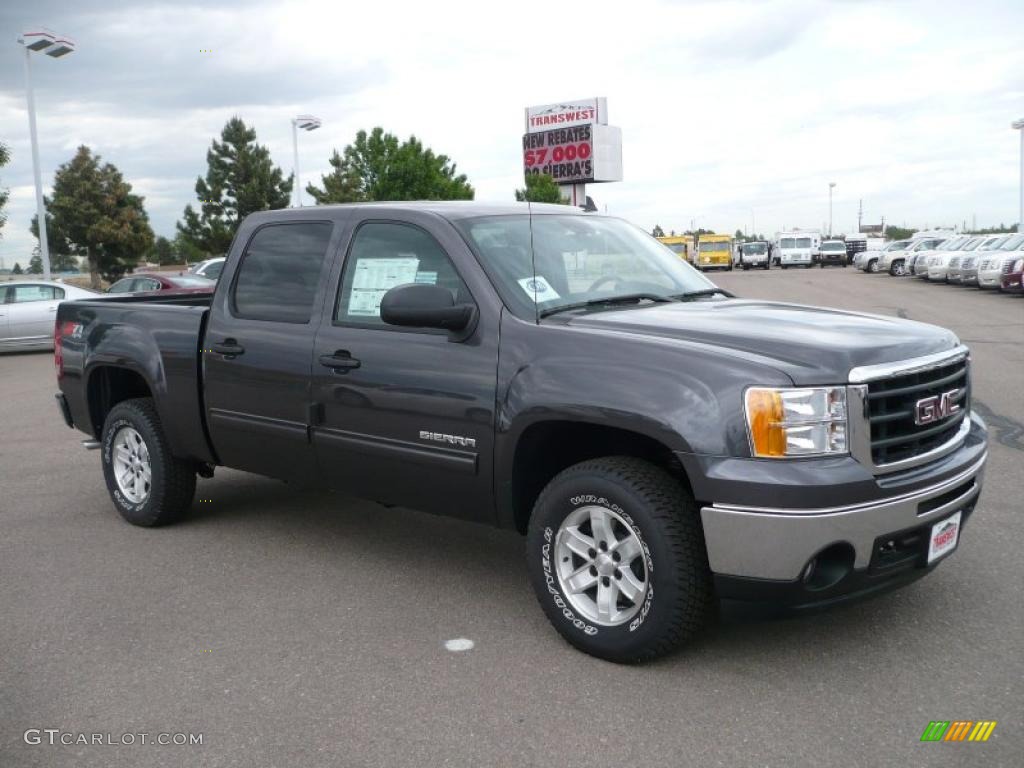 2010 Sierra 1500 SLE Crew Cab 4x4 - Storm Gray Metallic / Ebony photo #1