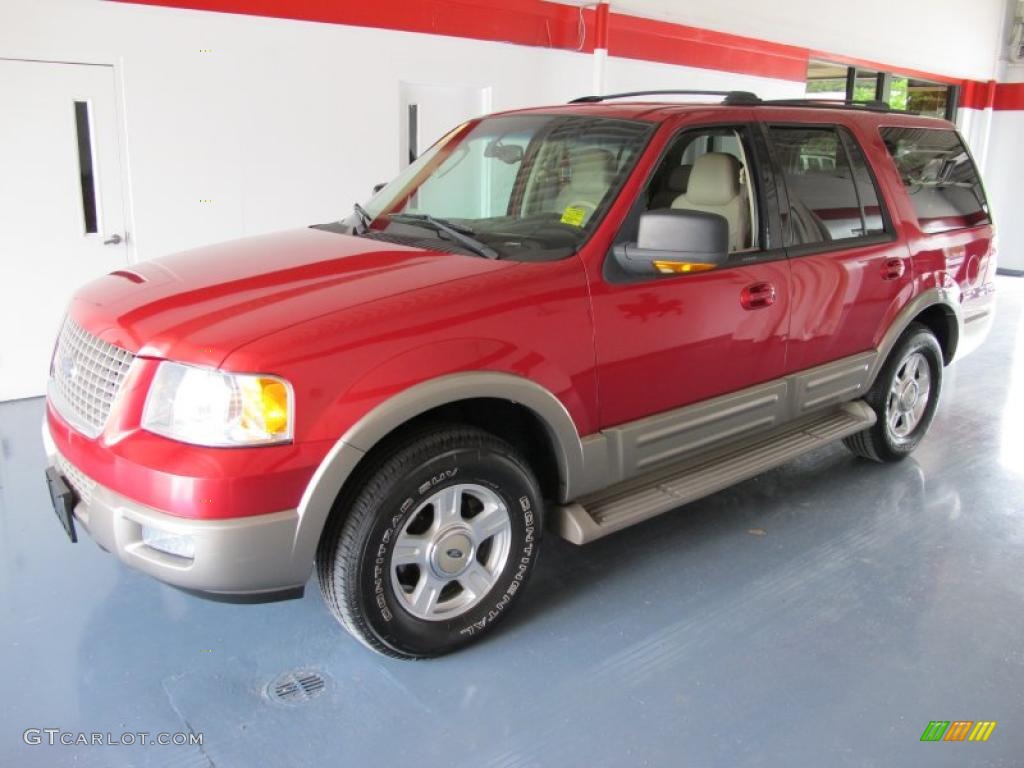 2003 Expedition Eddie Bauer - Laser Red Tinted Metallic / Medium Parchment photo #2