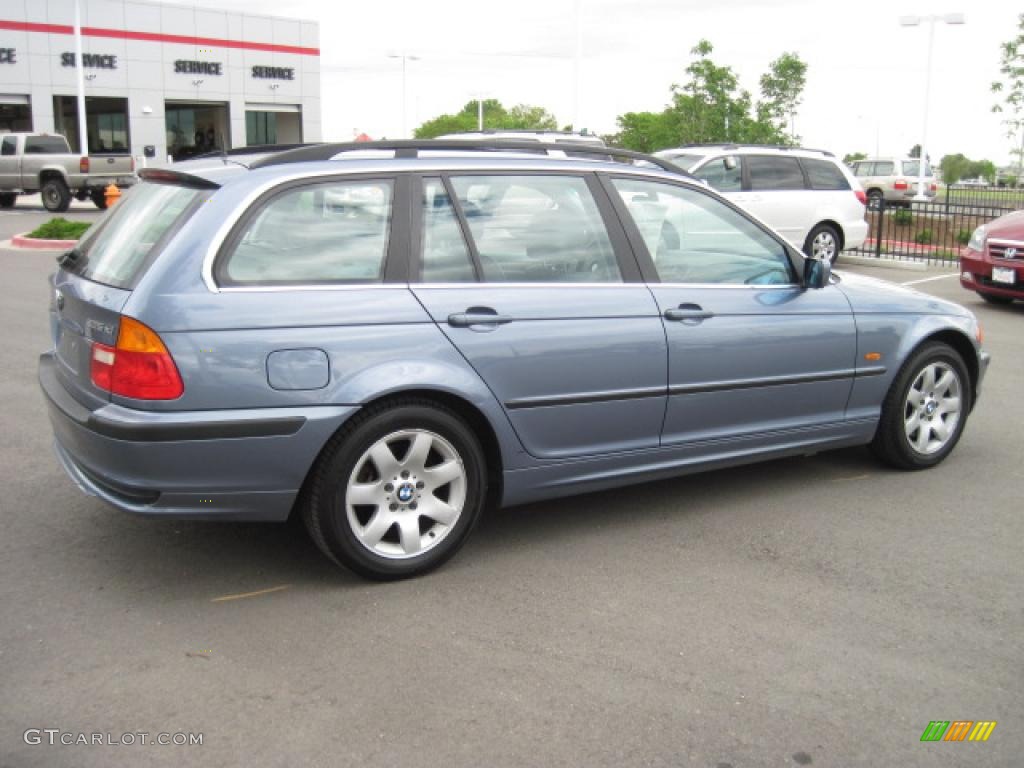 2001 3 Series 325i Wagon - Steel Blue Metallic / Grey photo #2