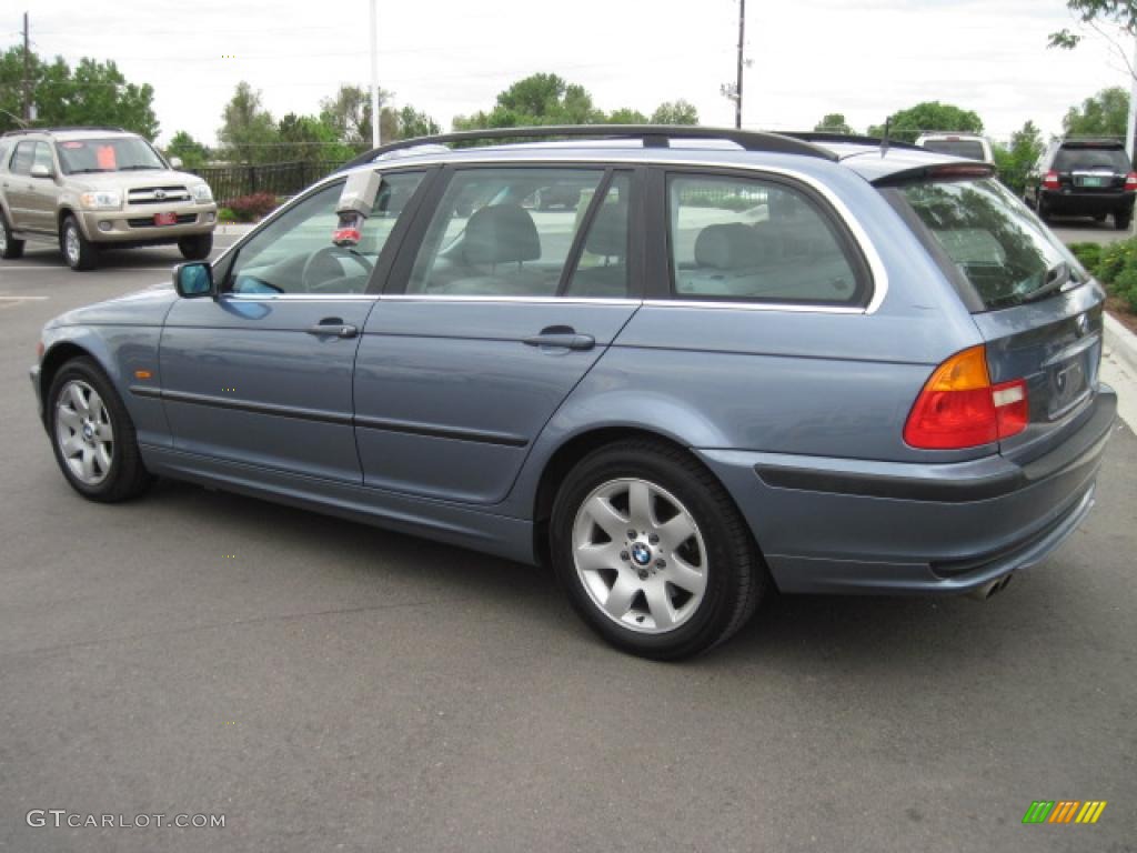 2001 3 Series 325i Wagon - Steel Blue Metallic / Grey photo #4