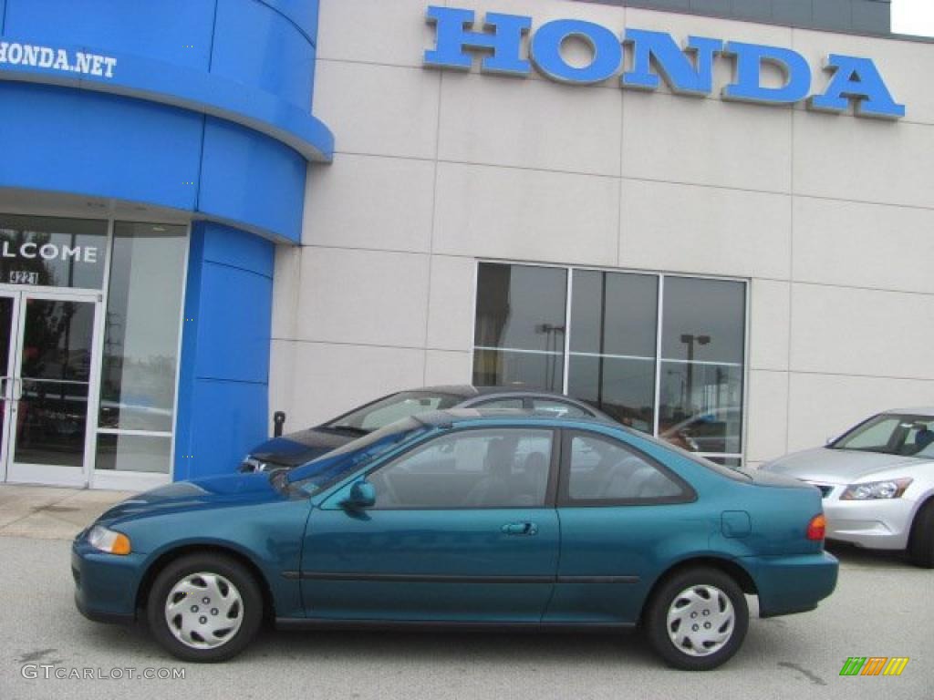 1995 Civic EX Coupe - Paradise Blue Green Pearl / Black photo #3