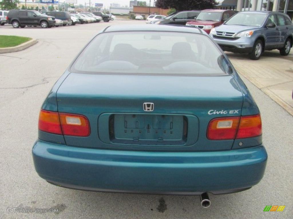 1995 Civic EX Coupe - Paradise Blue Green Pearl / Black photo #5