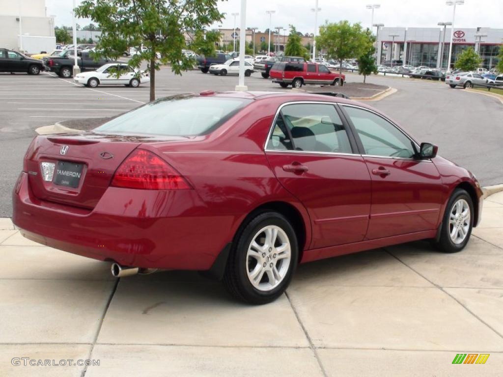 2007 Accord EX Sedan - Moroccan Red Pearl / Gray photo #5