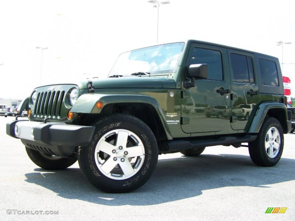 2008 Wrangler Unlimited Sahara 4x4 - Jeep Green Metallic / Dark Slate Gray/Med Slate Gray photo #5