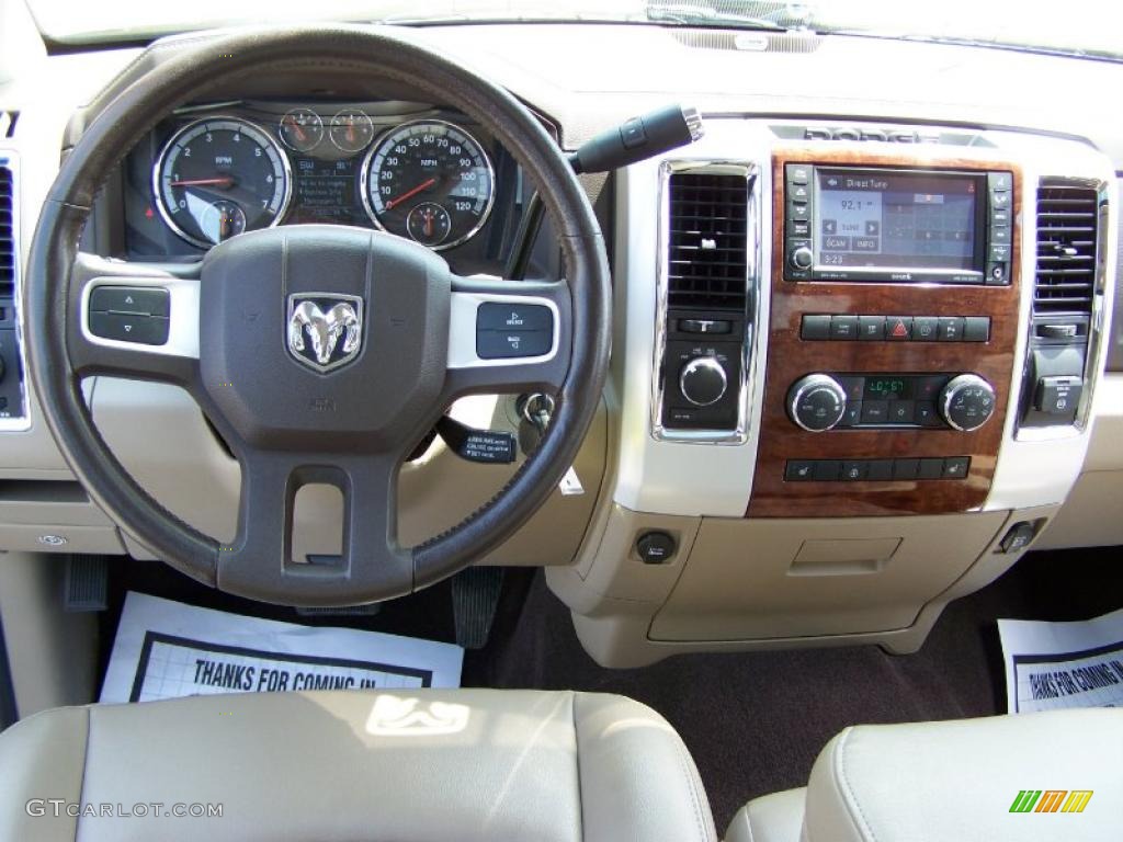 2009 Ram 1500 Laramie Crew Cab 4x4 - Deep Water Blue Pearl / Light Pebble Beige/Bark Brown photo #20