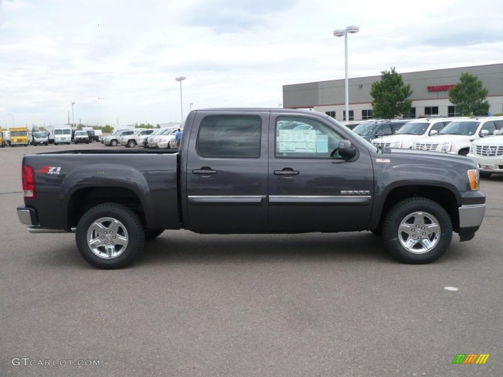 2010 Sierra 1500 SLT Crew Cab 4x4 - Storm Gray Metallic / Dark Titanium/Light Titanium photo #3