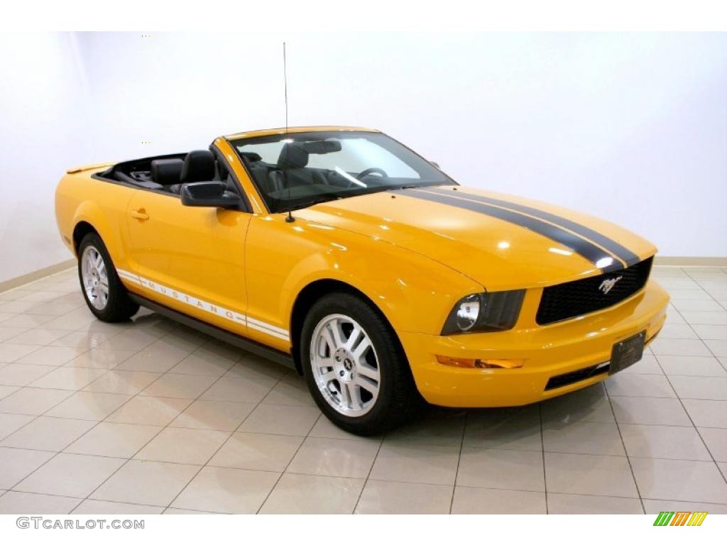 2007 Mustang V6 Premium Convertible - Grabber Orange / Dark Charcoal photo #1