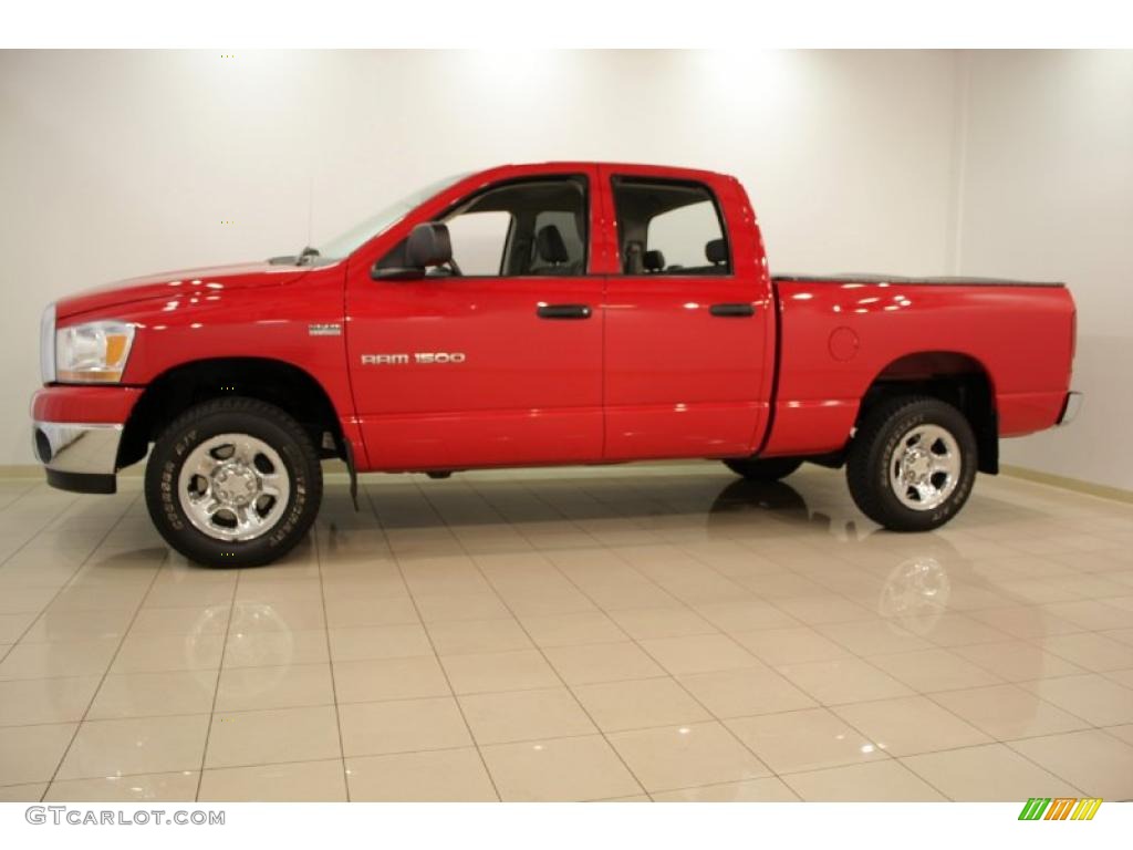 2006 Ram 1500 SLT Quad Cab 4x4 - Flame Red / Medium Slate Gray photo #4