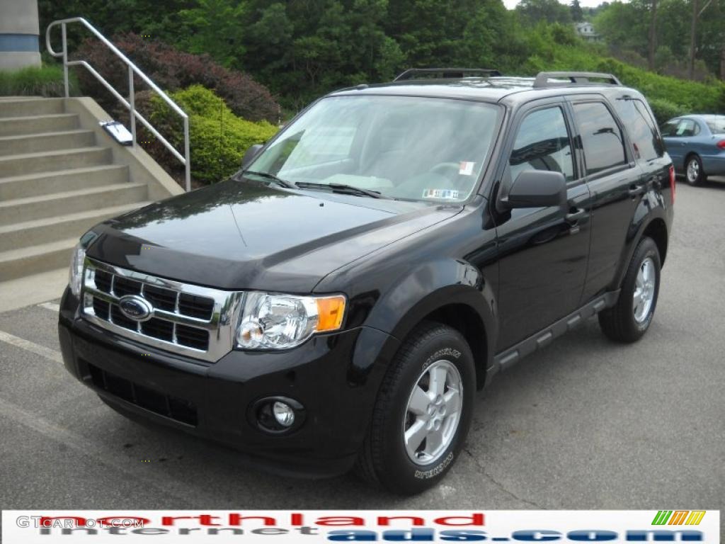 2009 Escape XLT V6 4WD - Black Pearl Slate Metallic / Stone photo #2