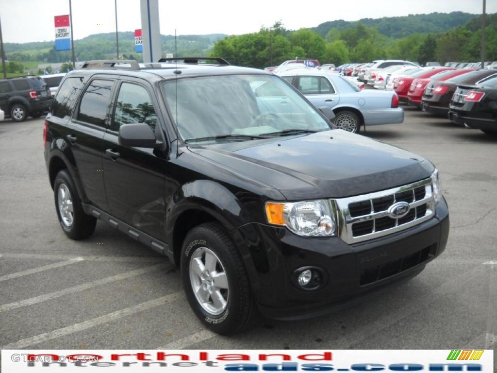 2009 Escape XLT V6 4WD - Black Pearl Slate Metallic / Stone photo #4