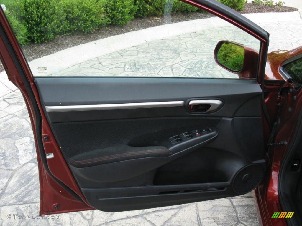 2007 Civic Si Sedan - Habanero Red Pearl / Black photo #12