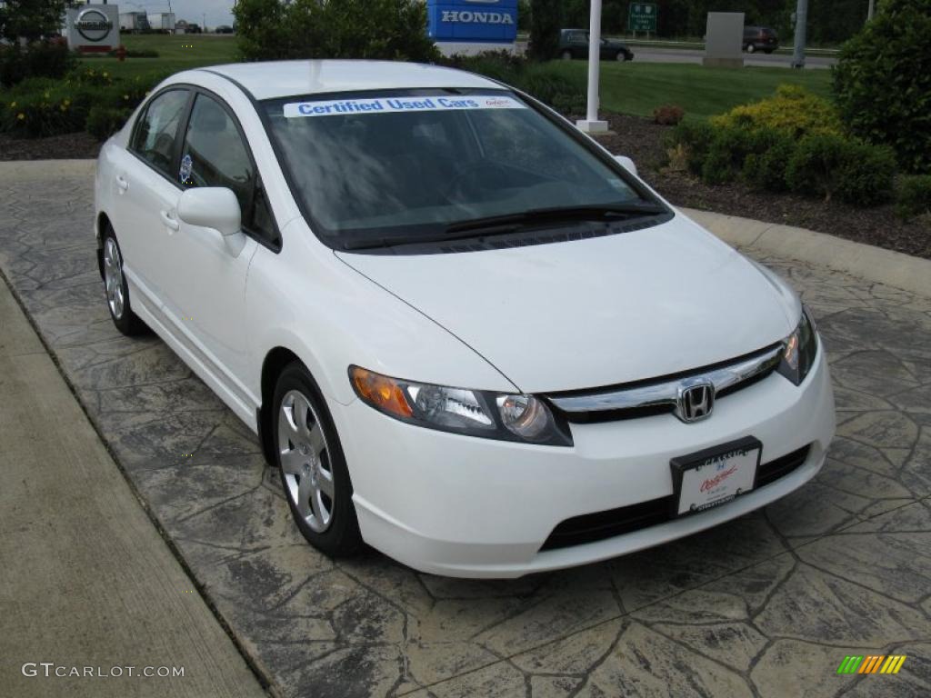 2007 Civic LX Sedan - Taffeta White / Ivory photo #1