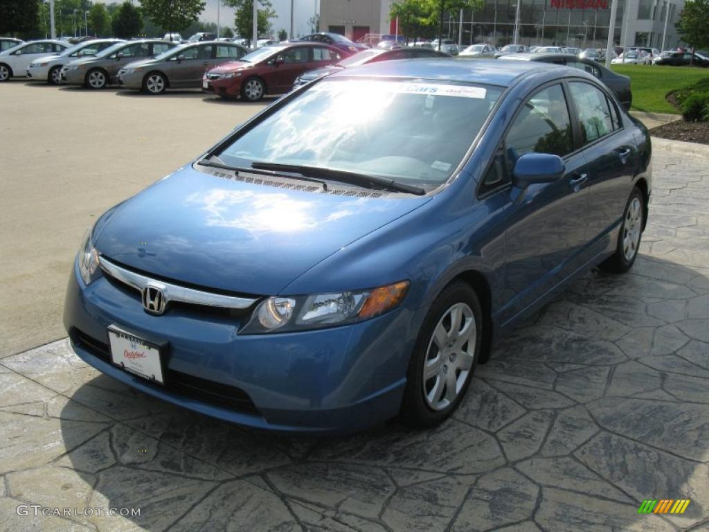 2007 Civic LX Sedan - Atomic Blue Metallic / Gray photo #2