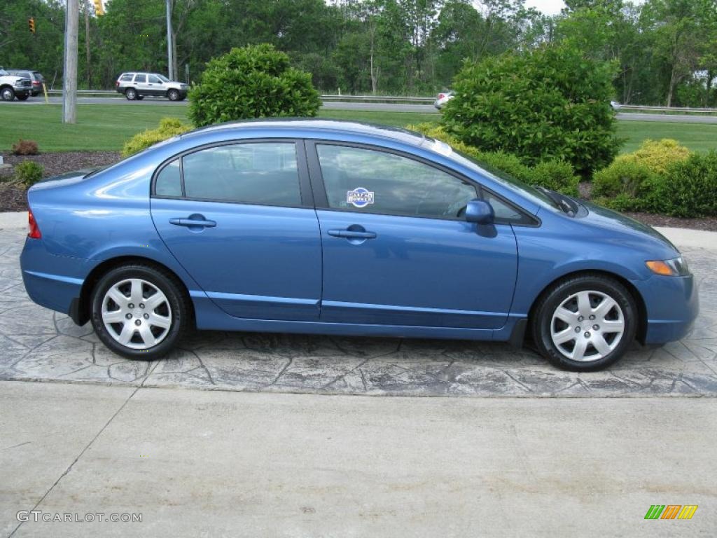 2007 Civic LX Sedan - Atomic Blue Metallic / Gray photo #3