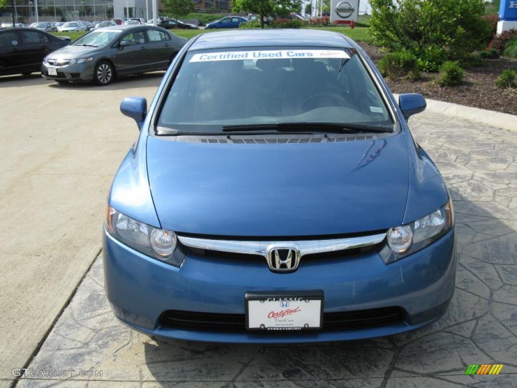 2007 Civic LX Sedan - Atomic Blue Metallic / Gray photo #5