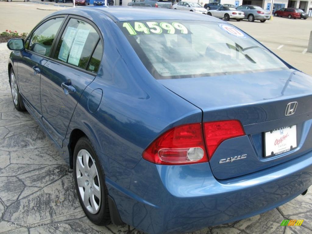 2007 Civic LX Sedan - Atomic Blue Metallic / Gray photo #7