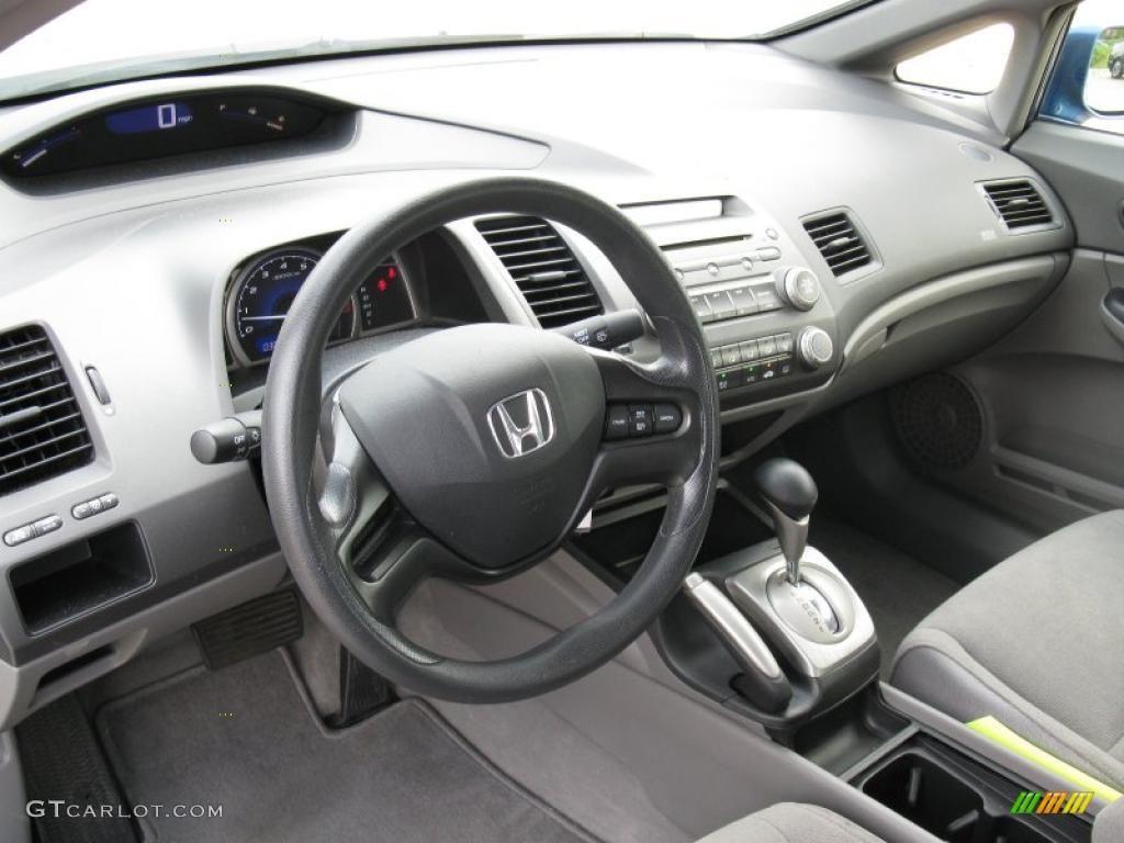 2007 Civic LX Sedan - Atomic Blue Metallic / Gray photo #14