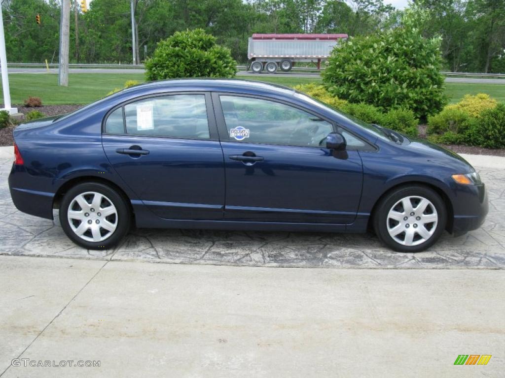 2007 Civic LX Sedan - Royal Blue Pearl / Gray photo #3
