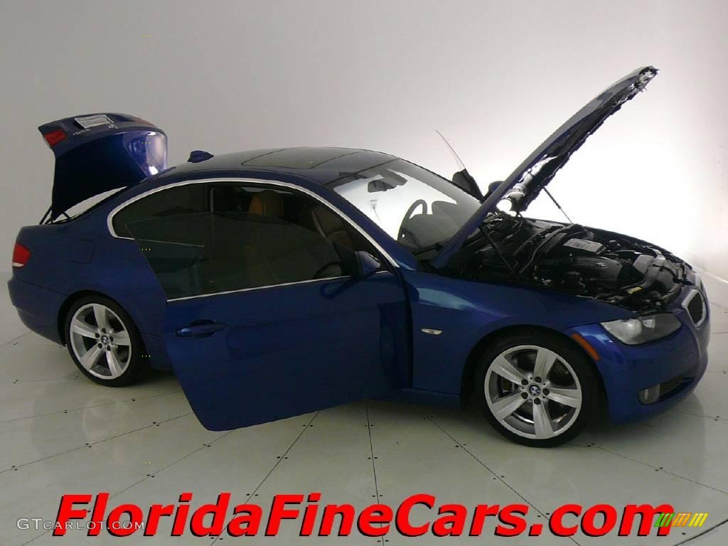 2007 3 Series 335i Coupe - Montego Blue Metallic / Saddle Brown/Black photo #7
