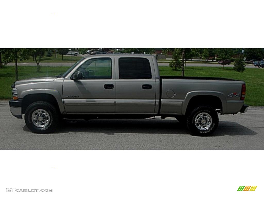 2002 Silverado 2500 LS Crew Cab 4x4 - Medium Charcoal Gray Metallic / Graphite photo #2