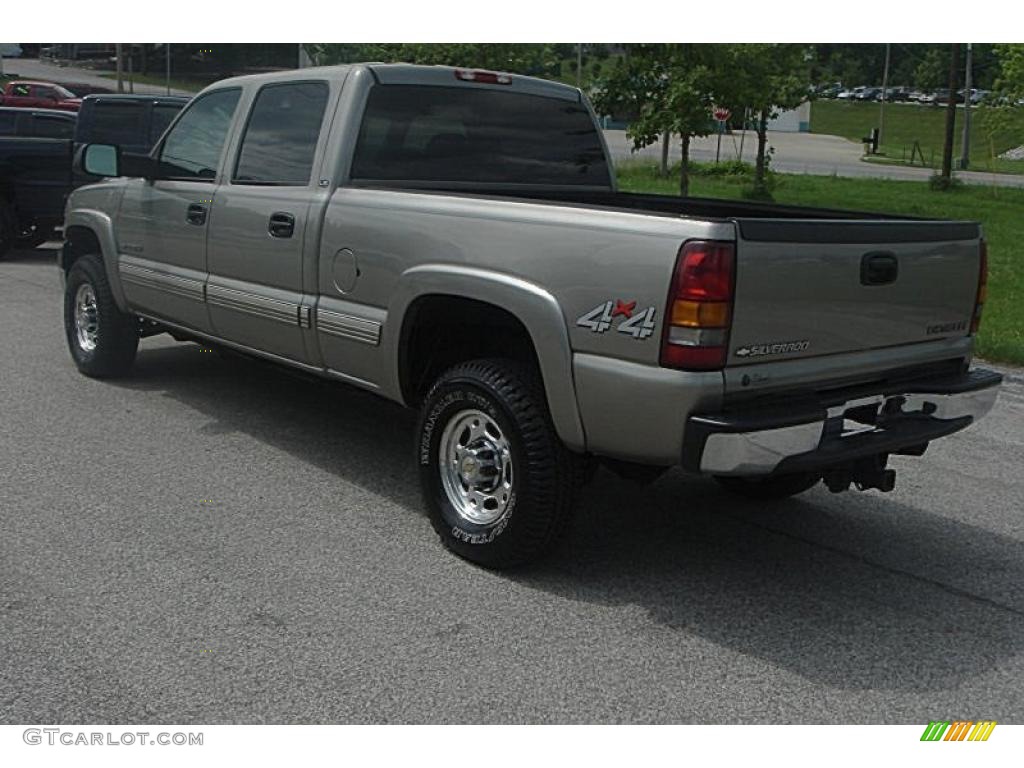 2002 Silverado 2500 LS Crew Cab 4x4 - Medium Charcoal Gray Metallic / Graphite photo #3